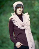 Garter-Stitched Headphone Beanie Hat, Light Pink