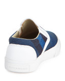 Linus Check Canvas Skate Shoe, Ultramarine Blue, Toddler