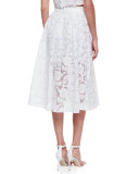 Midi Lace Skirt, White
