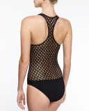 Martinique Netting One-Piece Swimsuit, Black