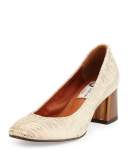 Metallic Leather Ballerina Pump, Gold