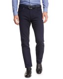 Slim-Fit Straight-Leg Jeans, Navy