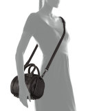 Mini Rockie Leather Satchel Bag, Black