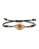 Pull-Cord Bracelet with Sapphire Sunflower & Diamonds