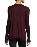 Taylor Merino Wool V-Neck Sweater, Port