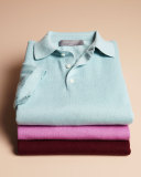 Short-Sleeve Cashmere-Blend Polo Shirt, Pink