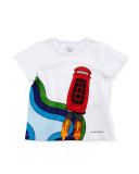Rocket Telephone Box Jersey Tee, White, Size 6M-3