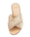 Edgedout Crisscross Fringe Slide Sandal