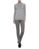 Turtleneck Vented-Hem Sweater, Cliff