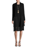 Sleeveless Layered-Hem Silk Georgette Dress
