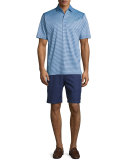 Sean Wheeler Striped Cotton Lisle Polo Shirt