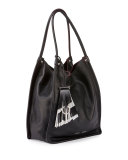 Medium Soft Leather Tote Bag, Black