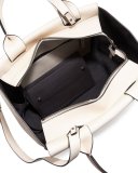 Medium Tricolor Flap Tote Bag, Light Beige