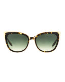 Winette Gradient Cat-Eye Sunglasses, Havana