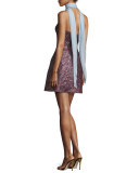 Strapless Sequined Cocktail Dress, Magenta/Multi