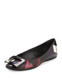 Gommette Animation Ballerina Flat, Black/Multi