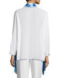 Brushstroke Blues Waterfall Jacket, Blue/White