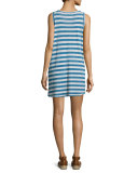 The Muscle Tee Striped Tank Dress, Blue Wayfarer