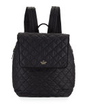 torrence quilted nylon baby backpack, black