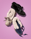 Aberdeen Fur-Lined Slipper, Black