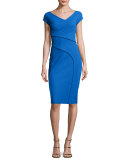 Merissa Cap-Sleeve Sheath Dress, Blue