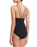 Rainforest High-Neck One-Piece Swimsuit, Black