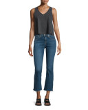 Mid-Rise Cropped Flare-Leg Jeans, Paz