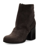 Cassia Suede Chunky-Heel Bootie, Lavanga