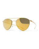 Essential Angular Aviator Sunglasses, Gold