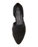 Flute Pointed-Toe d'Orsay Flat, Black