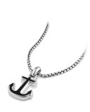Maritime Anchor Amulet w/Onyx Inlay