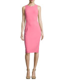 Jewel-Neck Sleeveless Sheath Dress, Pink