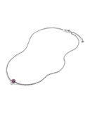 Petite Pave Necklace with Pink Sapphires