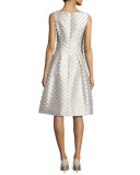 Betsy Fringe Full-Skirt Dress, White
