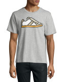 8-Bit Sneaker Graphic T-Shirt, Melange Heather Gray