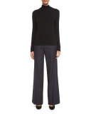 Tems Wide-Leg Flannel Pants, Anthracite