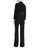 Tab-Waist One-Button Jacket, Black