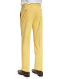Parker Cotton-Stretch Pants, Yellow