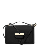 Barcelona Leather Shoulder Bag, Black