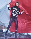 Piuma Floral Pullover Sweater, Onyx/Vanilla