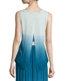 Cheyenne Ombre Cutaway-Back Tank Top, Pacific Blue Ombre