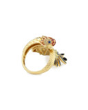 18k Gold Multi-Stone Bird Ring
