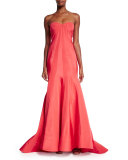 Strapless Sweetheart Gown, Flamingo Pink
