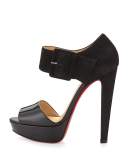 Haute Rettenue 140mm Red Sole Sandal, Black