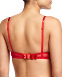 Craquante Dotted-Tulle Underwire Bra, Poppy Red