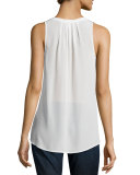 Aruna Split-Neck Silk Top