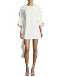 Sofie Crepe Cascading-Ruffle Mini Dress