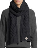 Men's Cable-Knit Cashmere Scarf, Gray