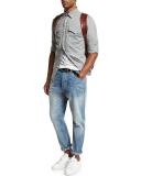 Leisure-Fit Straight-Leg Denim Jeans, Light Blue