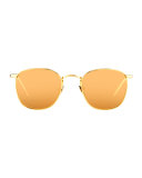 Mirrored Square Sunglasses, Yellow Gold
